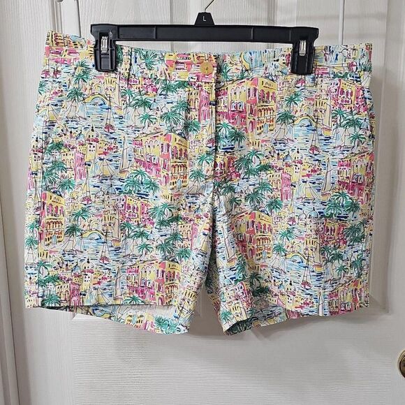 Talbots Pants - Talbots Girlfriend Chino Short 12P Scenic Coastal Print